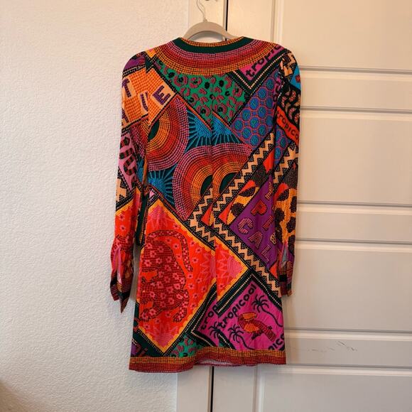 Farm Rio Dotted Patch Scarf Wrap Dress - Picture 4 of 8